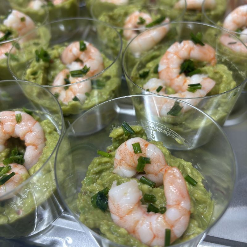 verrines avocats crevettes